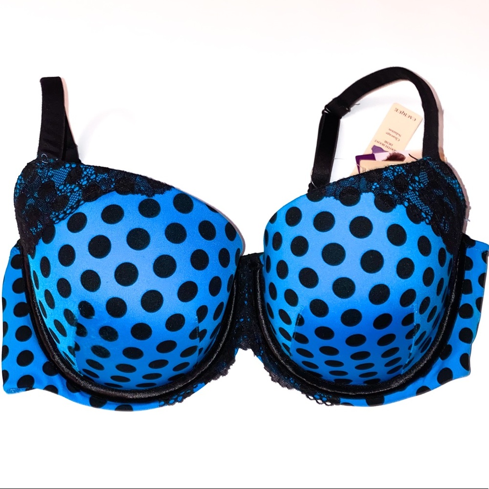 Cacique Smooth Boost Polka Dot Demi Bra with Lace